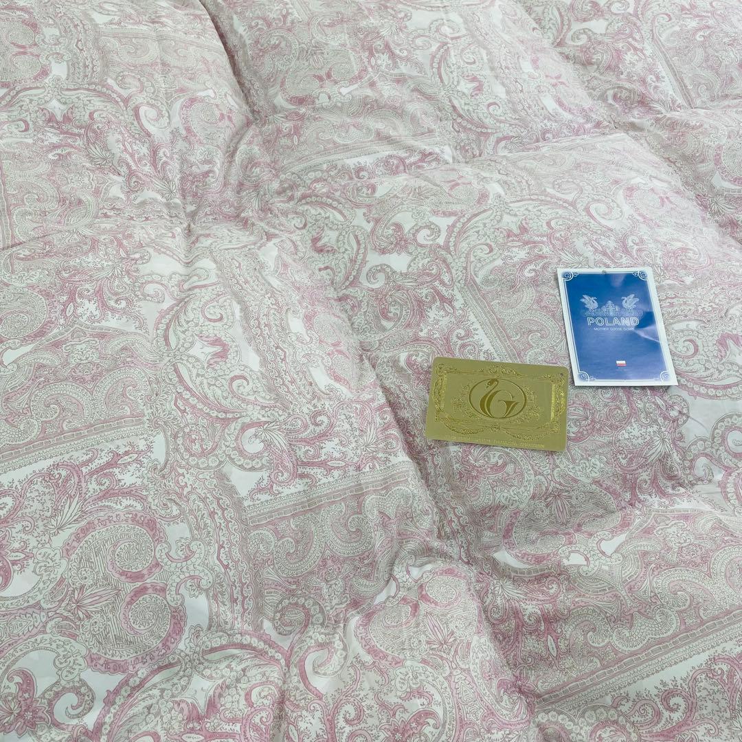 羽毛布団 セミダブル ポーランド産ホワイトマザーグース 軽量生地 25738PI