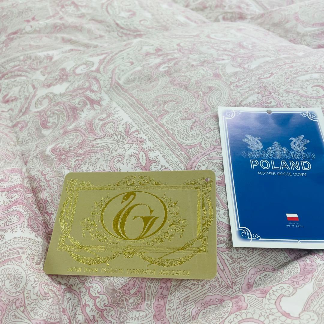羽毛布団 セミダブル ポーランド産ホワイトマザーグース 軽量生地 25738PI