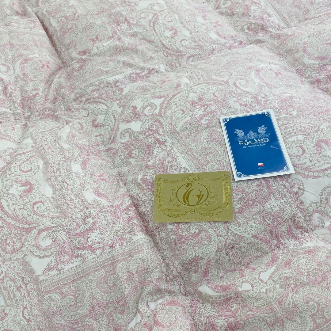 羽毛布団 セミダブル ポーランド産ホワイトマザーグース 軽量生地 25738PI