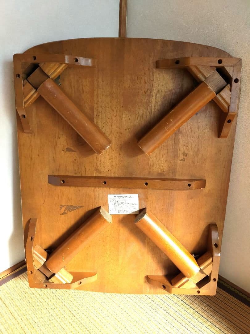 八幡産業　折りたたみテーブル　木製　昭和レトロ　古家具