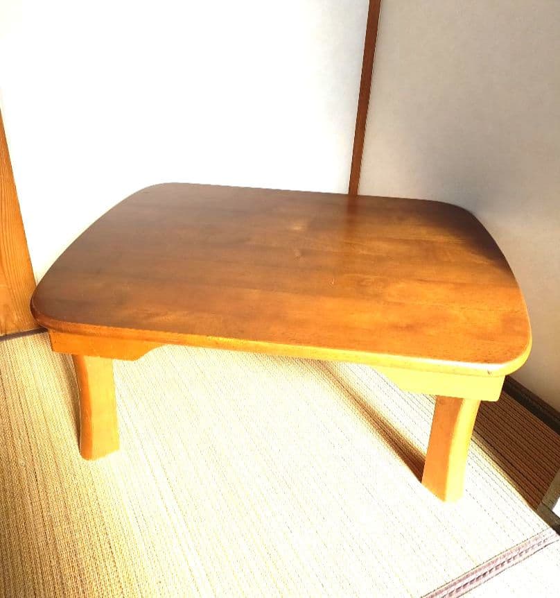 八幡産業　折りたたみテーブル　木製　昭和レトロ　古家具