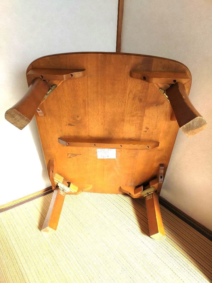 八幡産業　折りたたみテーブル　木製　昭和レトロ　古家具
