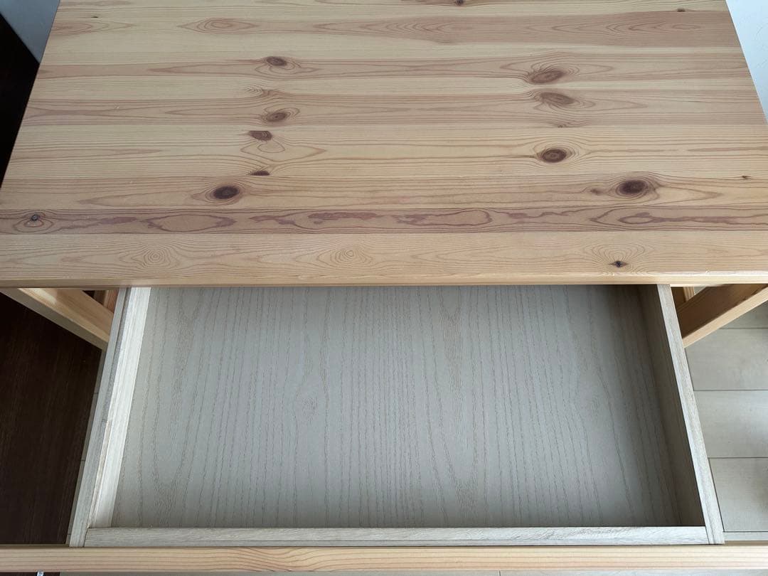 【美品】無印良品　パイン材デスク② 学習机　天然木