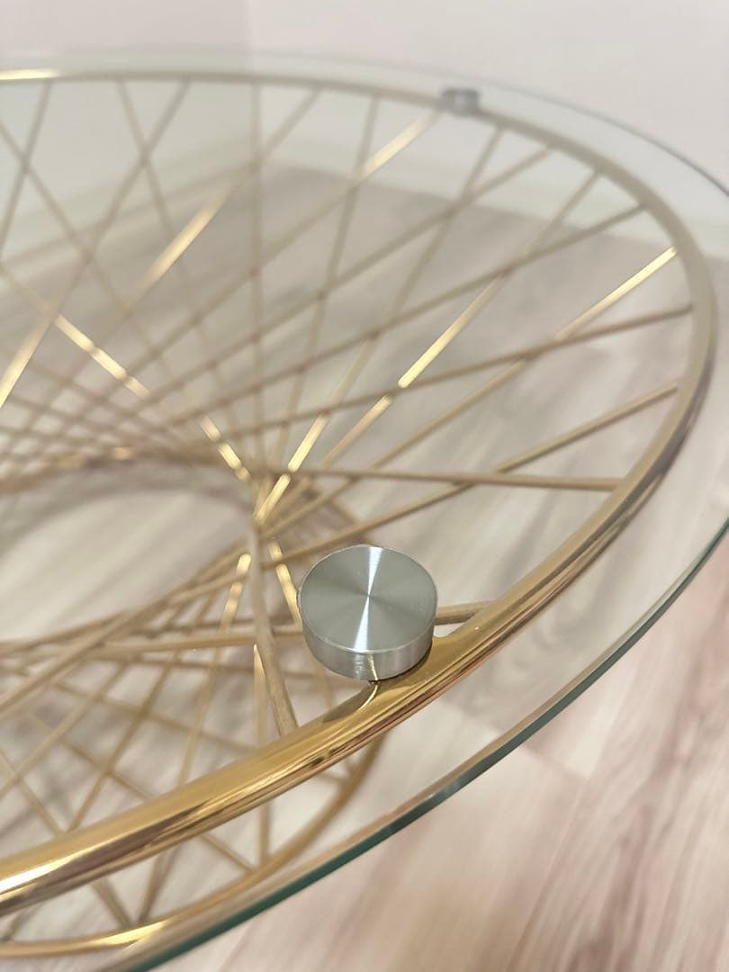 フランフラン ガラステーブル コーヒーテーブル クリア×ゴールド