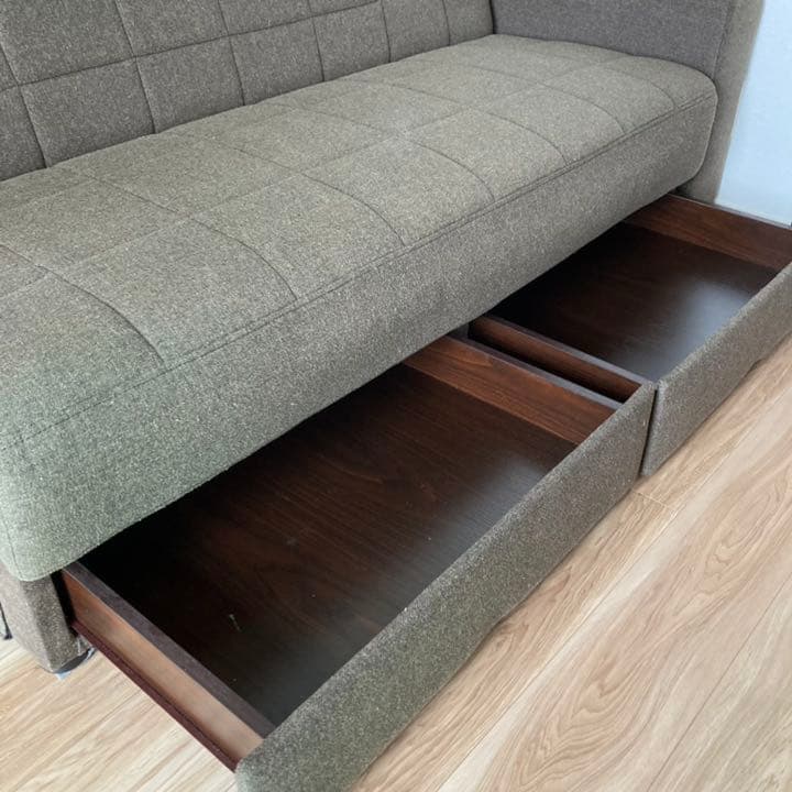 ニトリ　収納　ソファ　ブラウン　BR