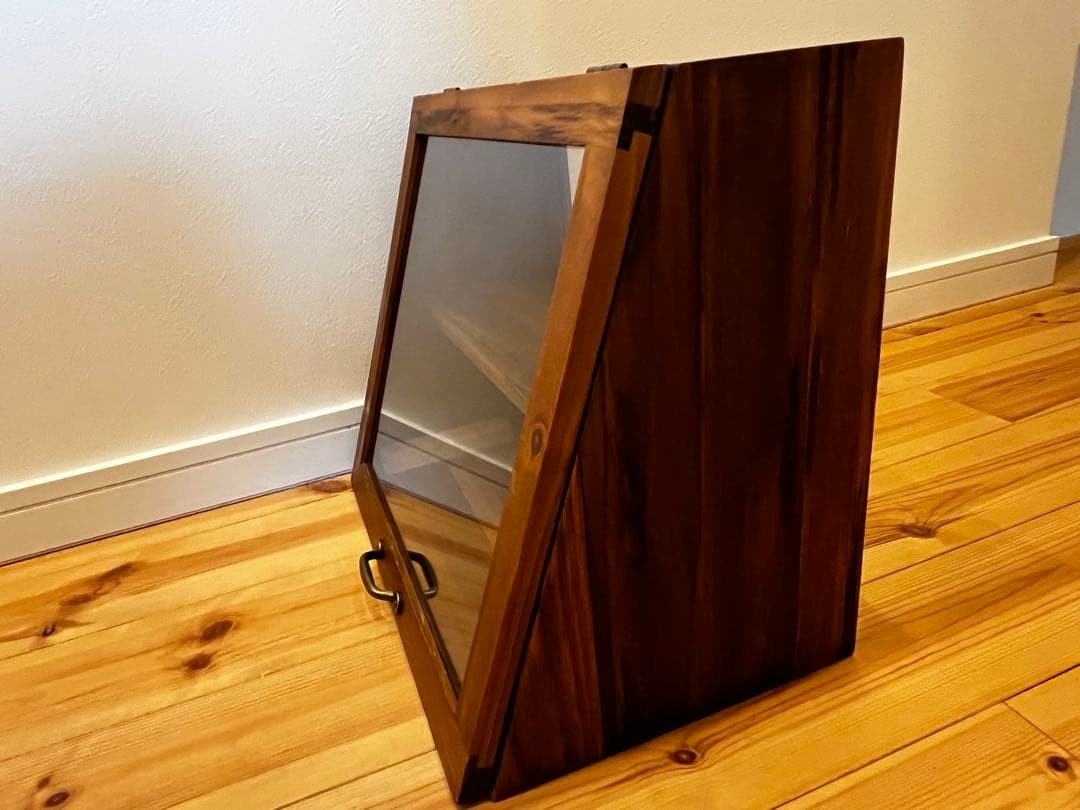 木製 ブレッドケース ショーケース カフェ風 キッチン収納 アンティーク調