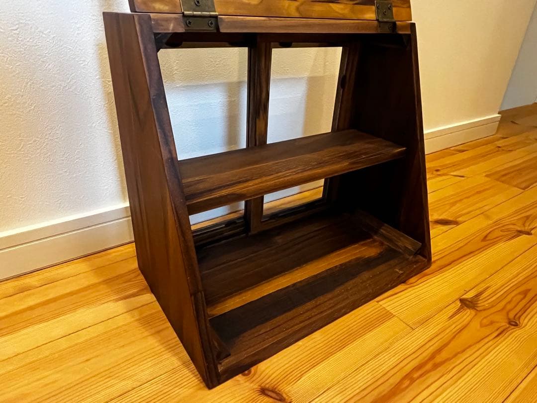 木製 ブレッドケース ショーケース カフェ風 キッチン収納 アンティーク調