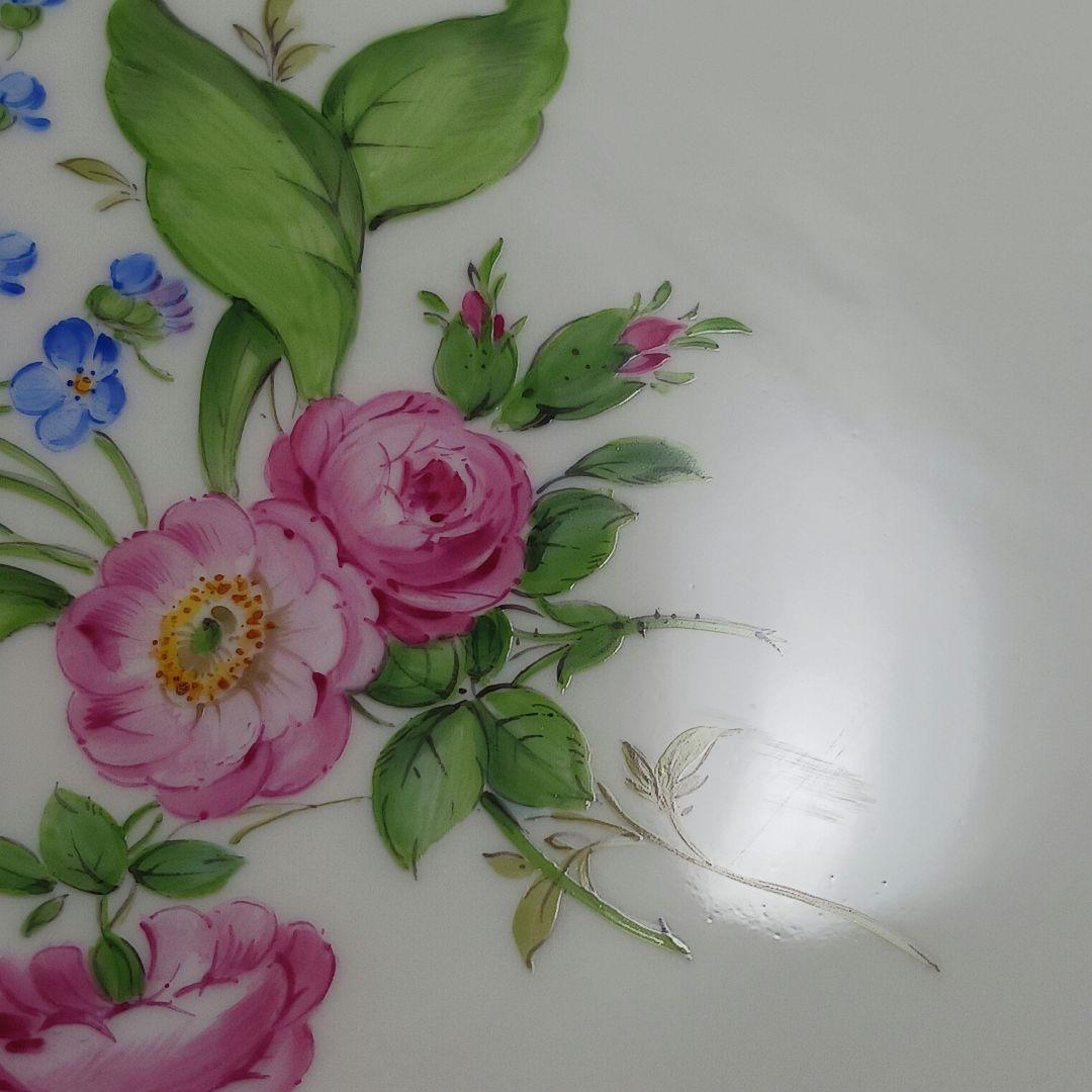 Y3158-6 マイセン フラワー 手付プレート 皿 直径26.5㎝