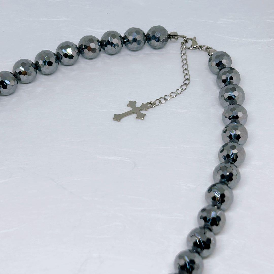 テラヘルツ128面カット10mmネックレス50cm+アジャスター5cm氷溶けます