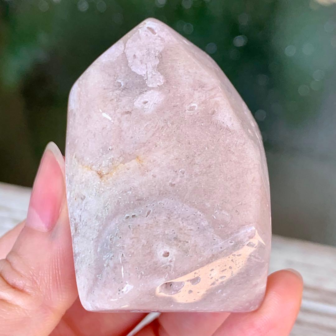 ピンクアメジスト 桜瑪瑙共生 フリーフォーム Cジオード2つ ブラジル産