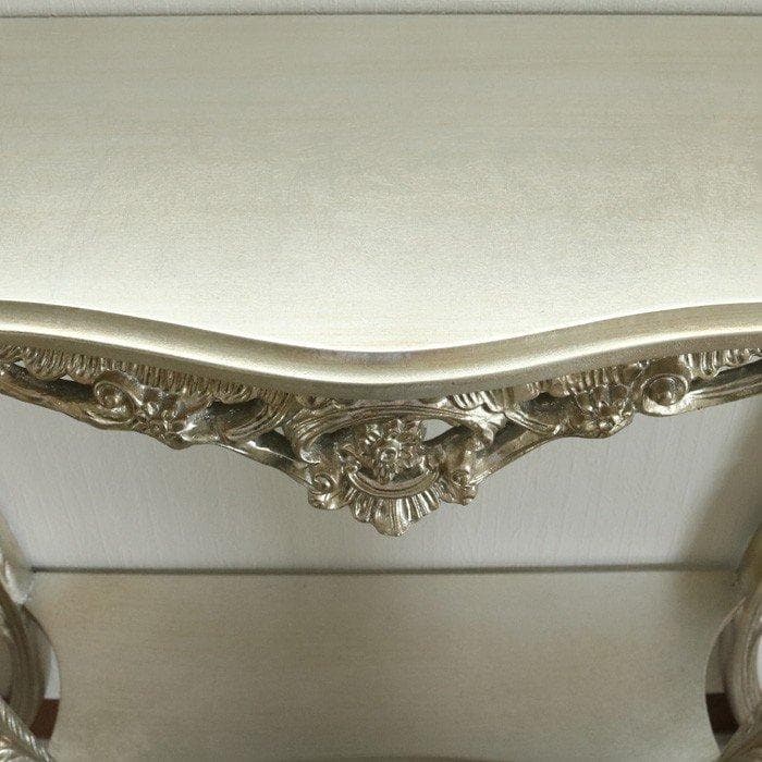 イタリア コンソールテーブル シルバー 85.5cm幅 完成品 猫脚