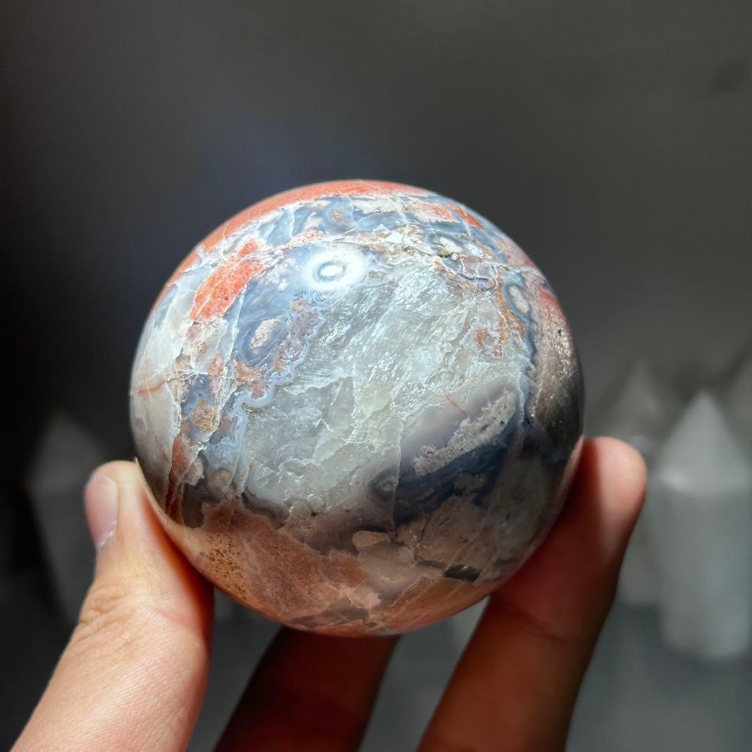 天然石桜瑪瑙のスフィア　丸玉　ご購入前に在庫確認必要G.162