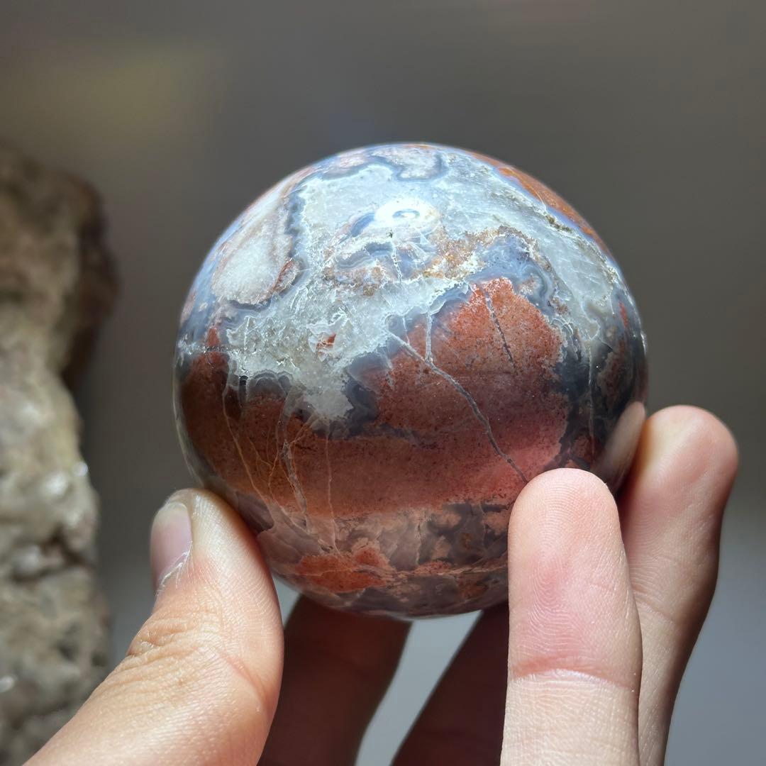 天然石桜瑪瑙のスフィア　丸玉　ご購入前に在庫確認必要G.162