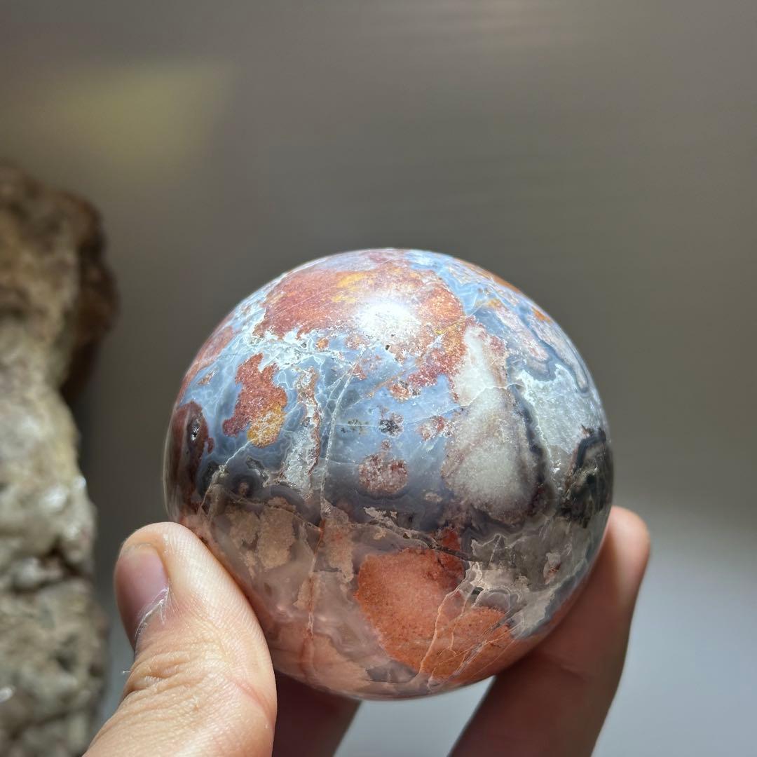 天然石桜瑪瑙のスフィア　丸玉　ご購入前に在庫確認必要G.162