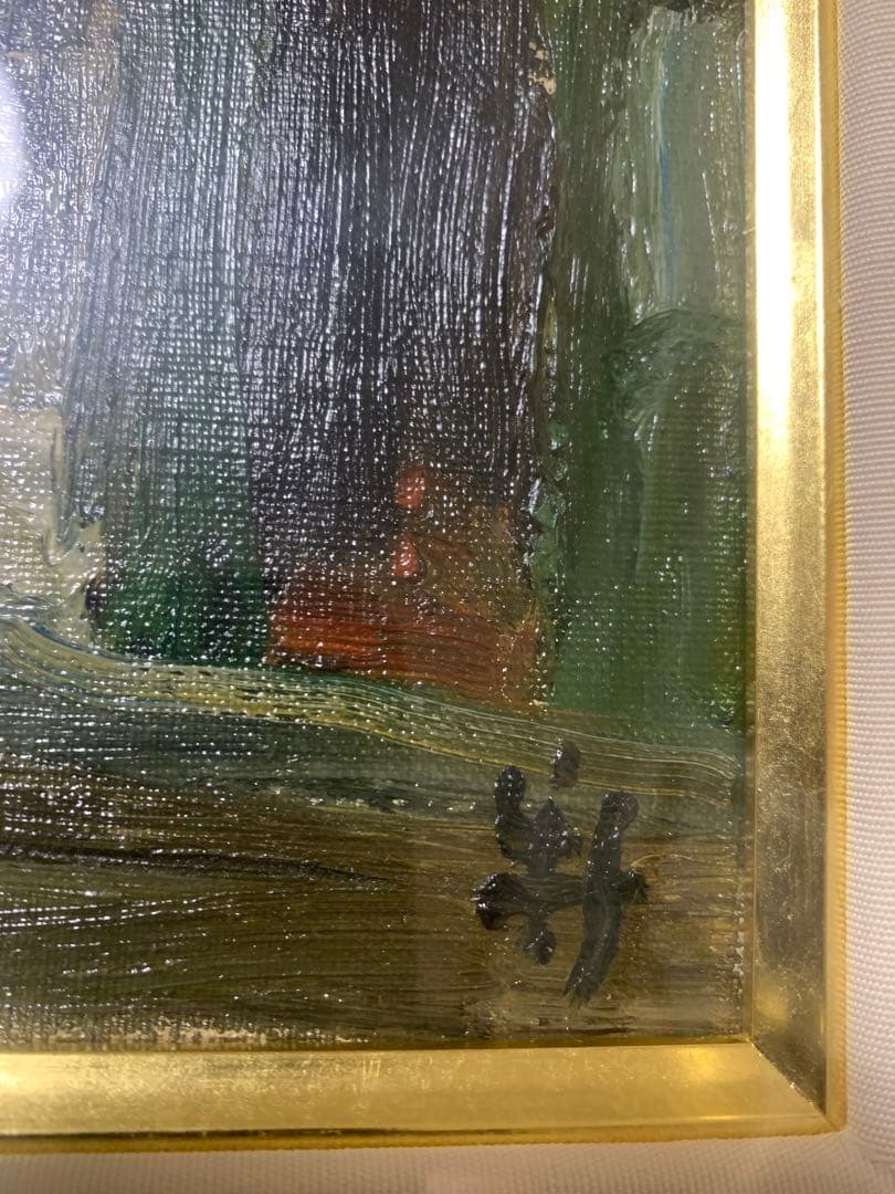 古家新作　装飾金色フレーム 付き油彩作品　４Ｆ超美品