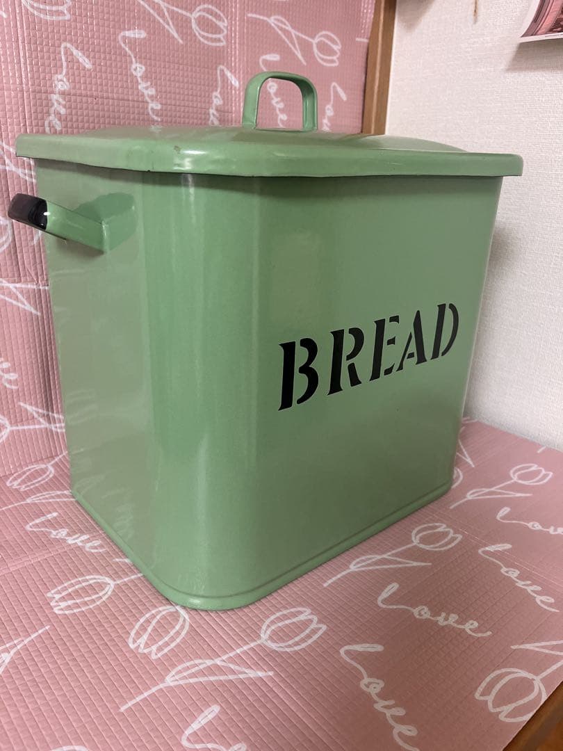 あ*こ様 ホーロー BREAD ブレッド缶 グリーン 協和工業　アンティーク