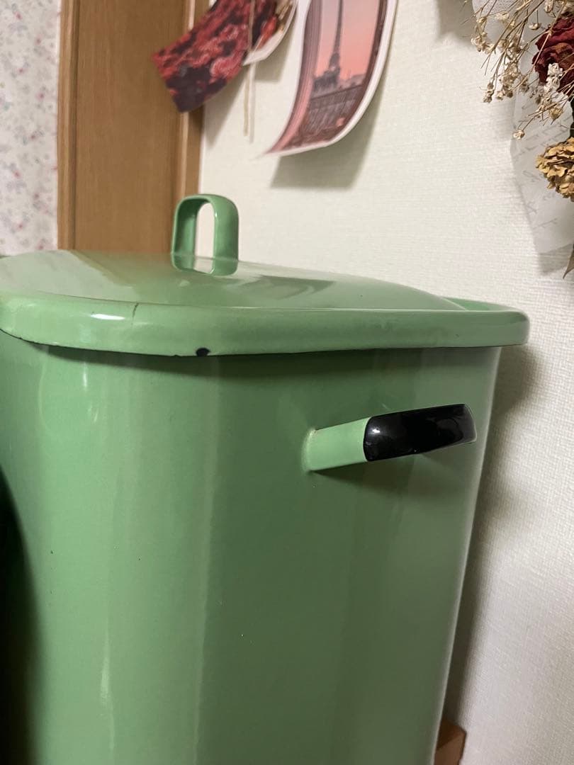 あ*こ様 ホーロー BREAD ブレッド缶 グリーン 協和工業　アンティーク