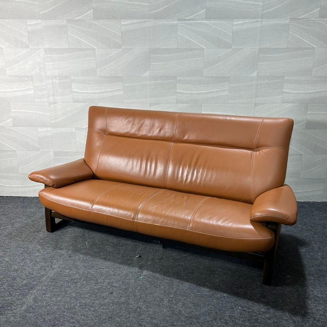 アサヒ木工 ソファ 革張り 3人掛け パンサー 3P おしゃれ 家具 d3928