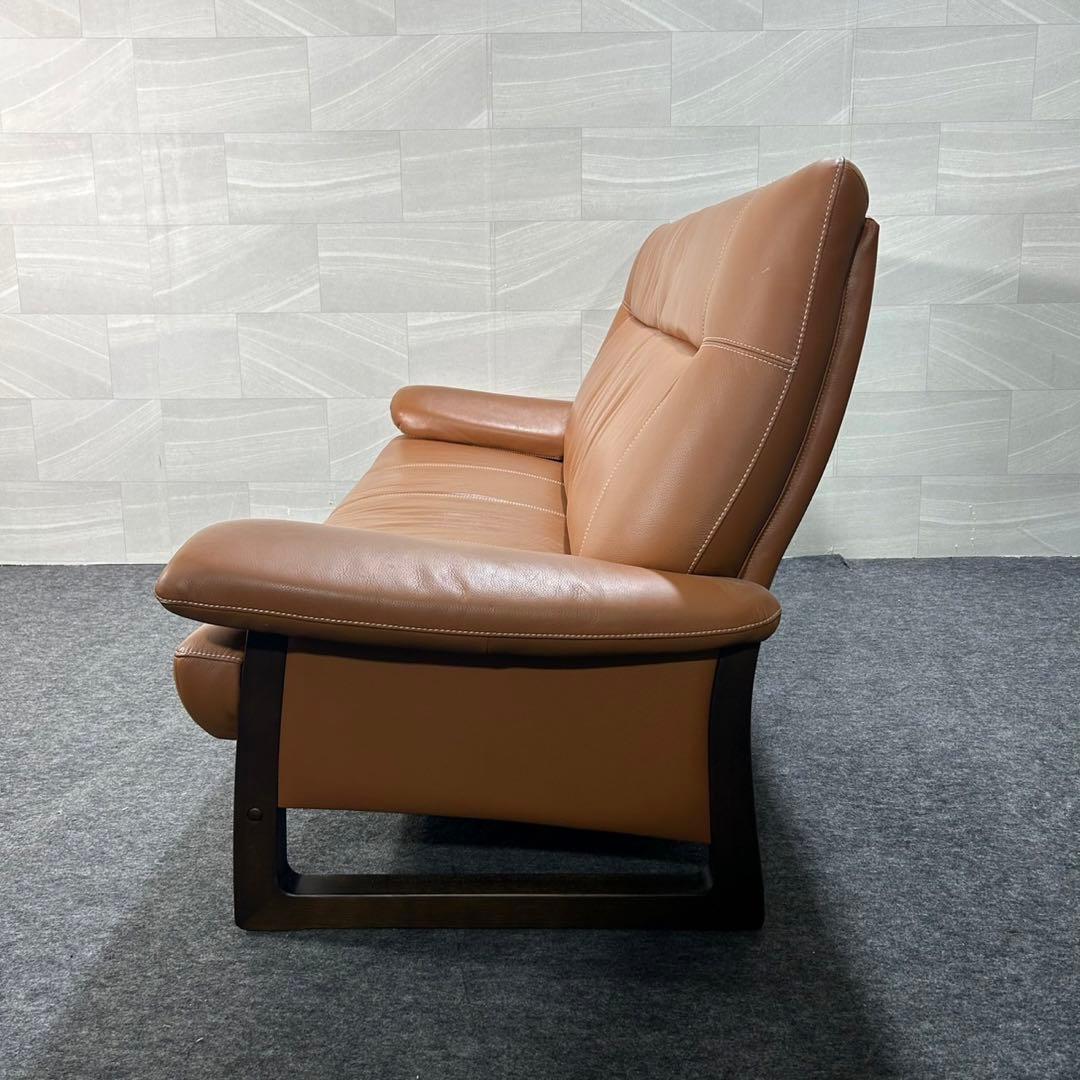 アサヒ木工 ソファ 革張り 3人掛け パンサー 3P おしゃれ 家具 d3928