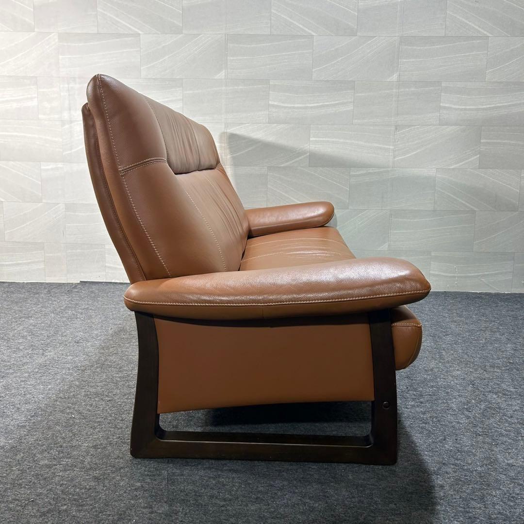 アサヒ木工 ソファ 革張り 3人掛け パンサー 3P おしゃれ 家具 d3928