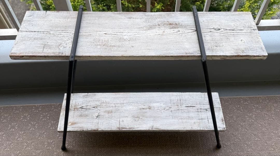 高さ60cm ホワイト ウッド アウトドア アイアンシェルフ ラック