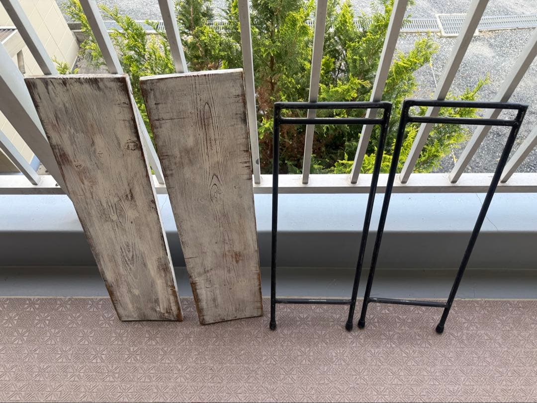 高さ60cm ホワイト ウッド アウトドア アイアンシェルフ ラック