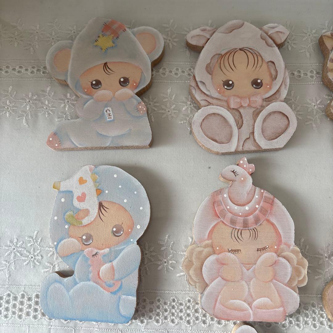 ♡トールペイント♡カントリードールと動物の干支♡12セット♡