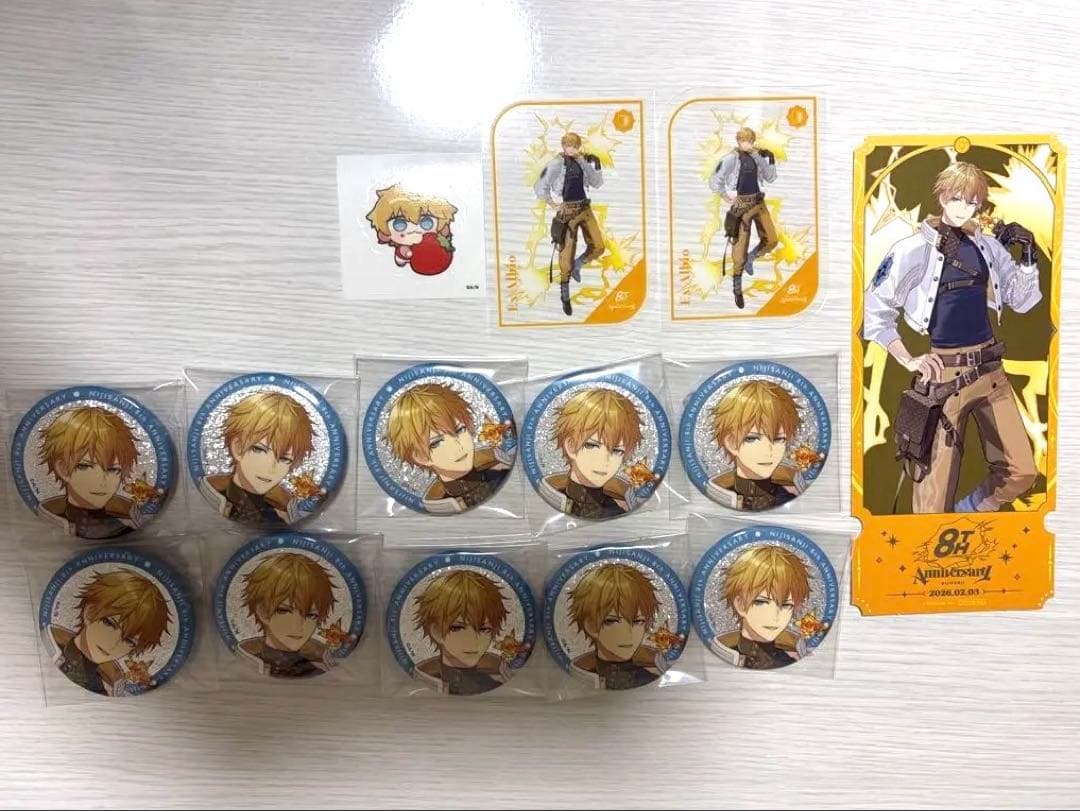 にじさんじ 8周年 エクス・アルビオ 缶バッジ ステッカー カード