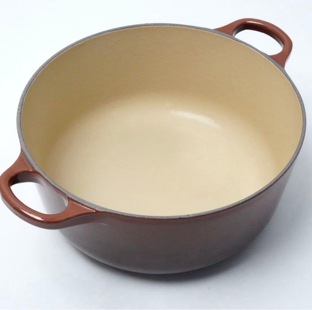 【美品】LE CREUSET　ココット ロンド チェスナット　20cm