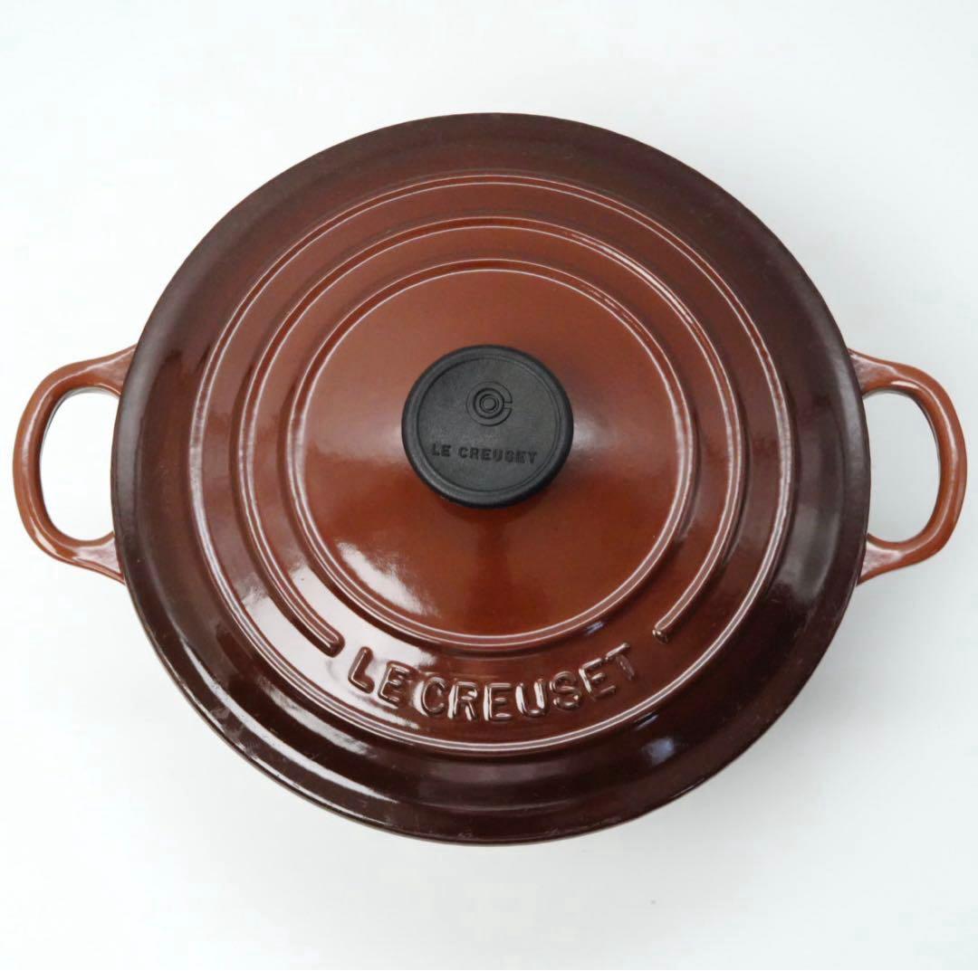 【美品】LE CREUSET　ココット ロンド チェスナット　20cm