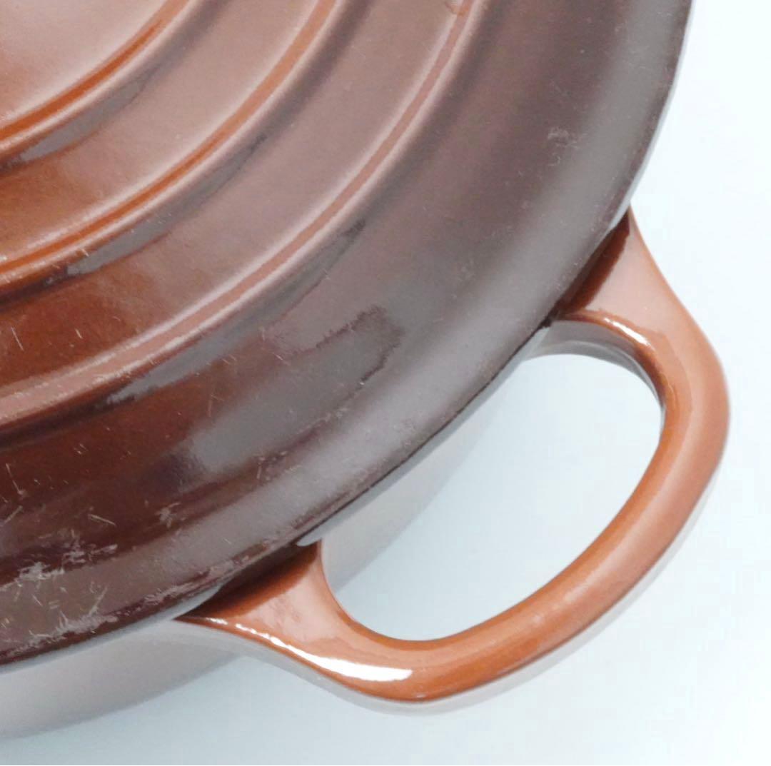 【美品】LE CREUSET　ココット ロンド チェスナット　20cm