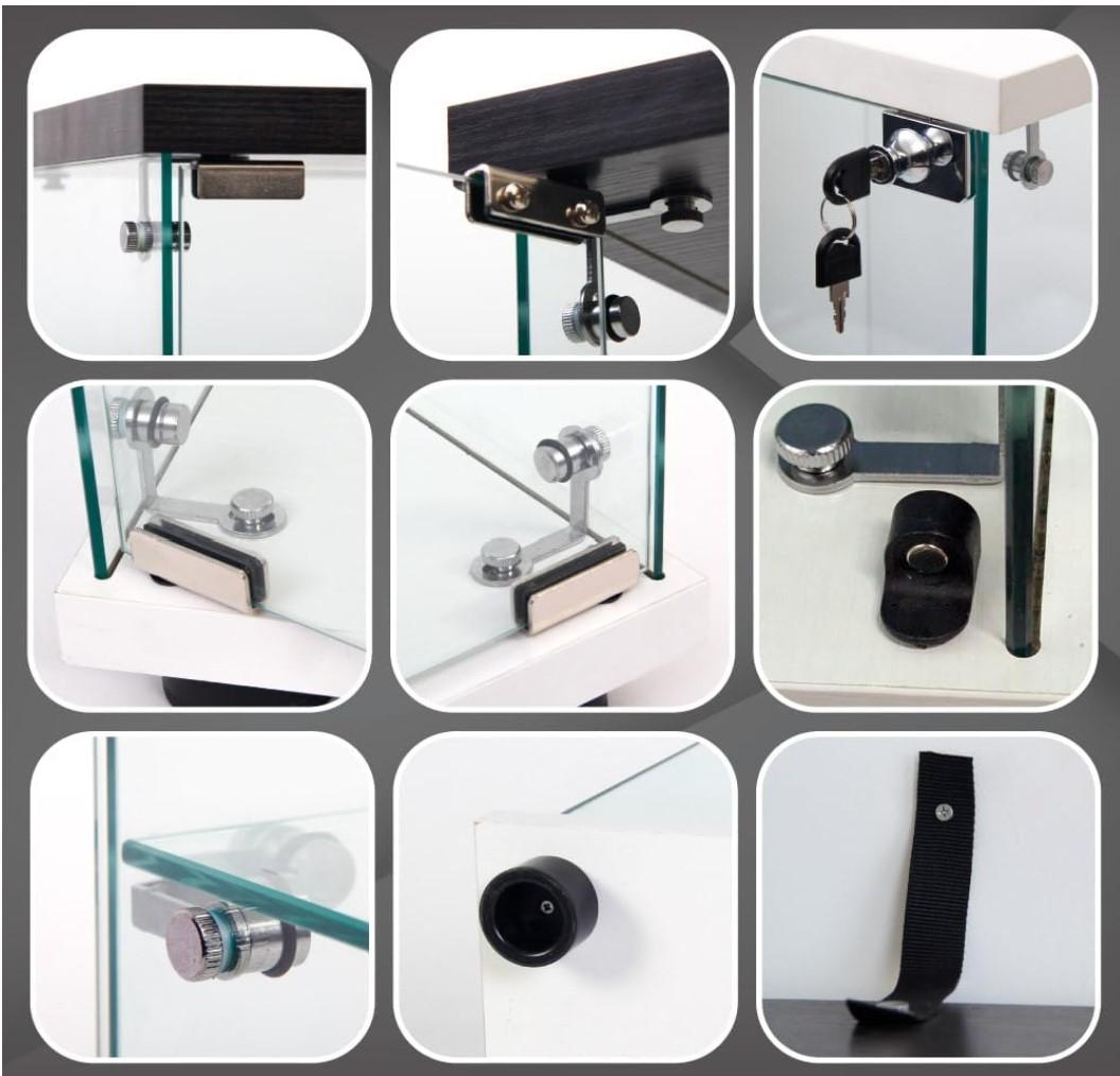 《値下げ》【新品】ガラスコレクションケース｜フィギュア収納に最適｜4段ワイド白