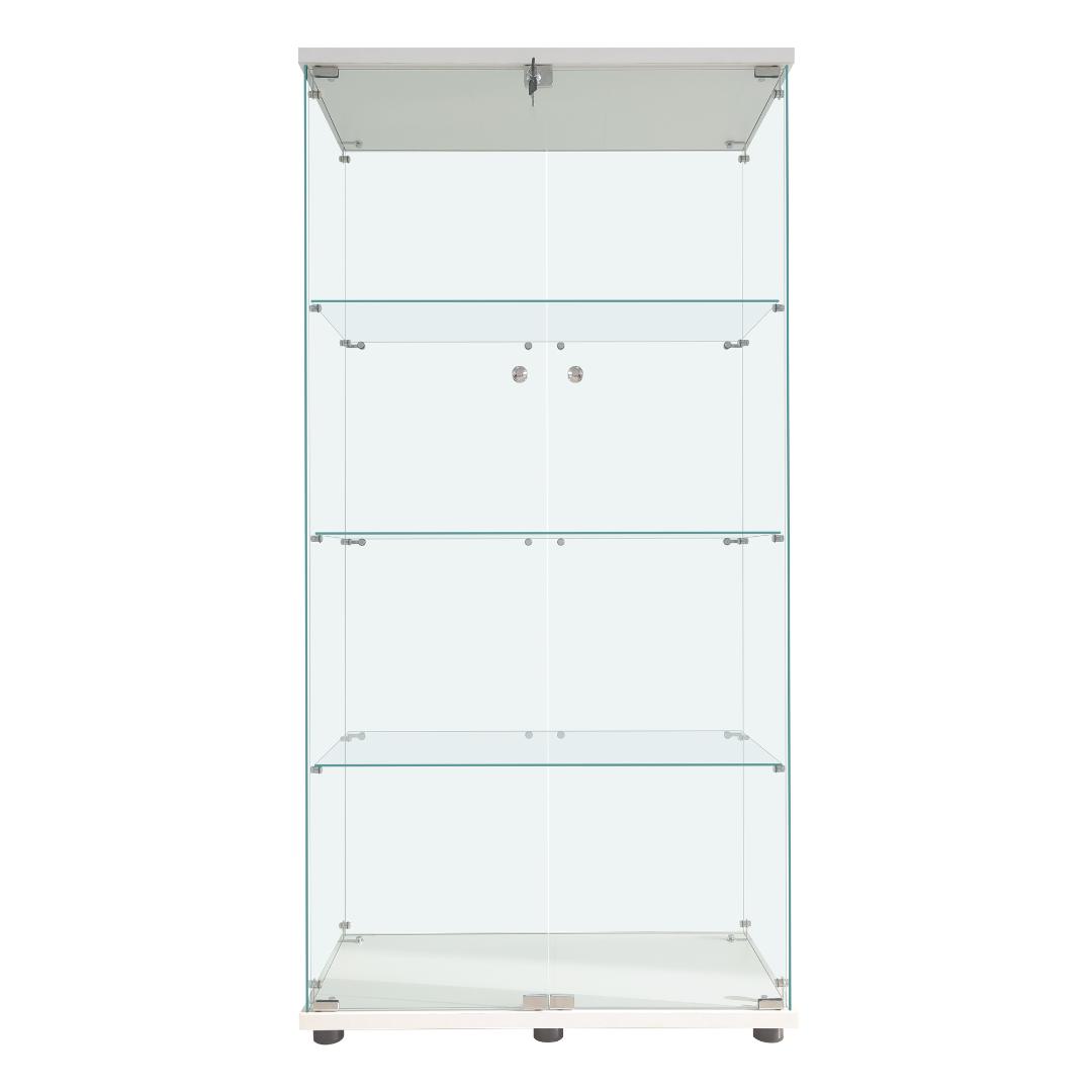 《値下げ》【新品】ガラスコレクションケース｜フィギュア収納に最適｜4段ワイド白