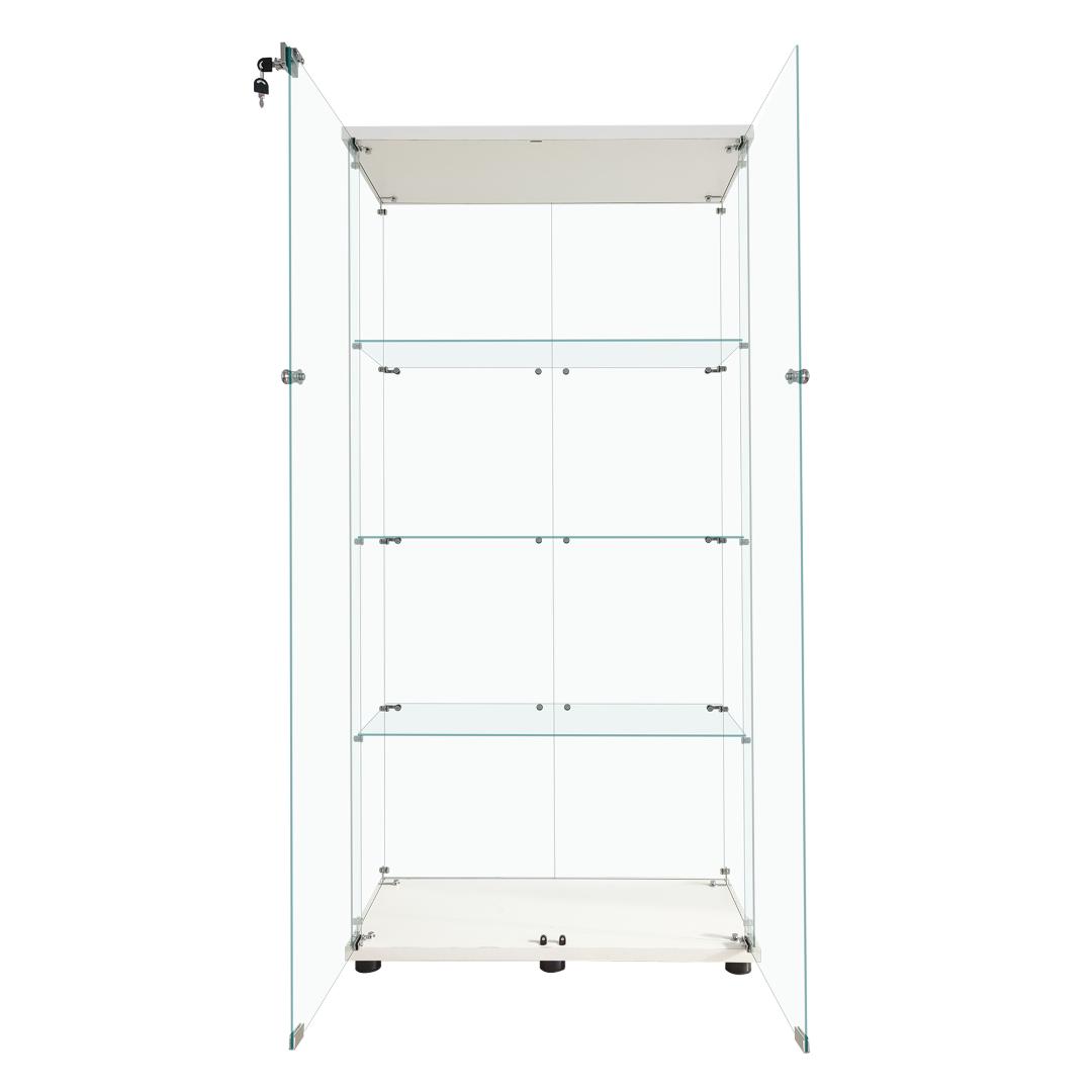 《値下げ》【新品】ガラスコレクションケース｜フィギュア収納に最適｜4段ワイド白