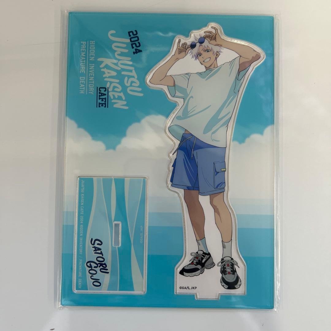 呪術廻戦cafe 2024 未開封缶バッジ10個+五条悟アクリルスタンド3個