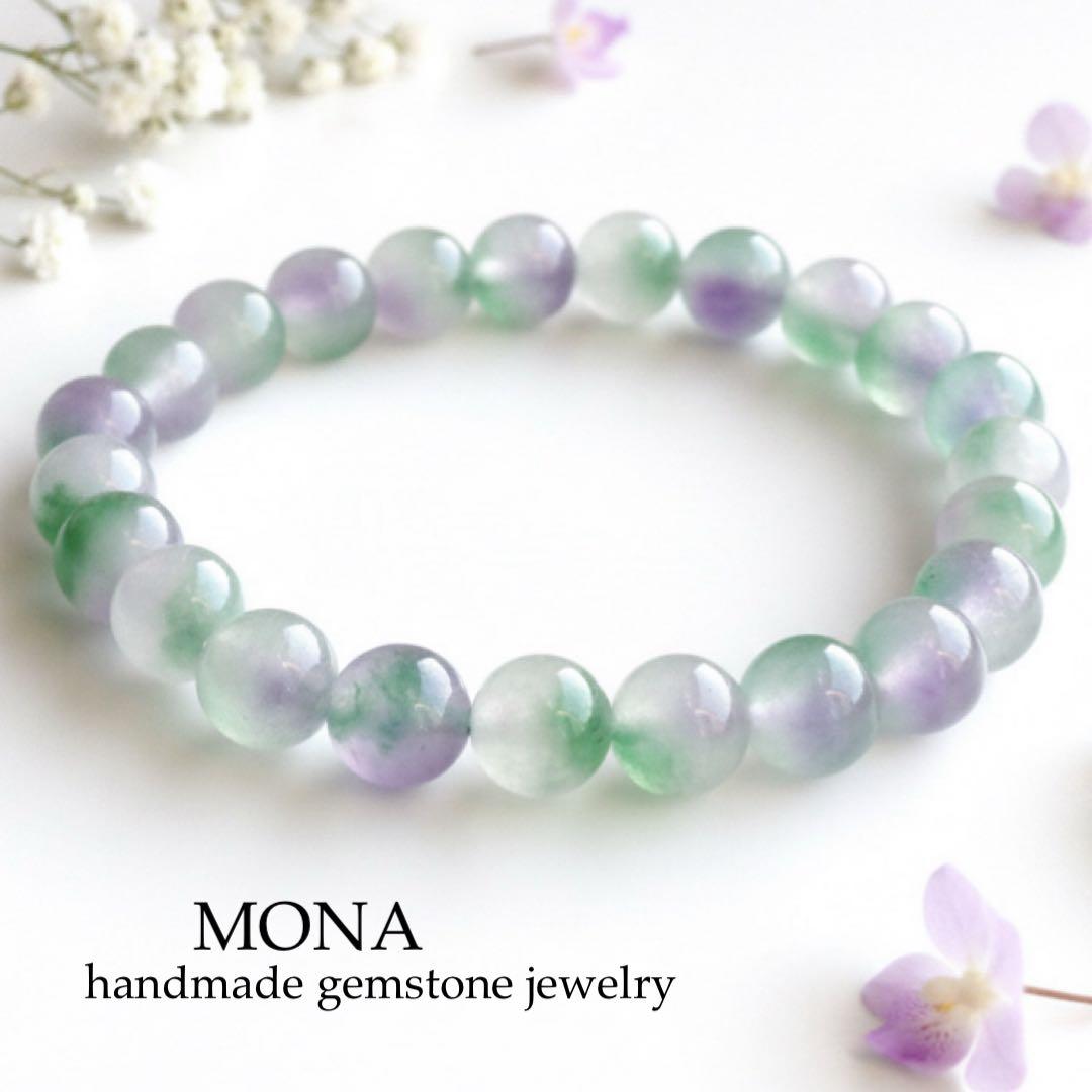 【blue.ks】天然琥珀バルティックアンバーのゴムブレスレット