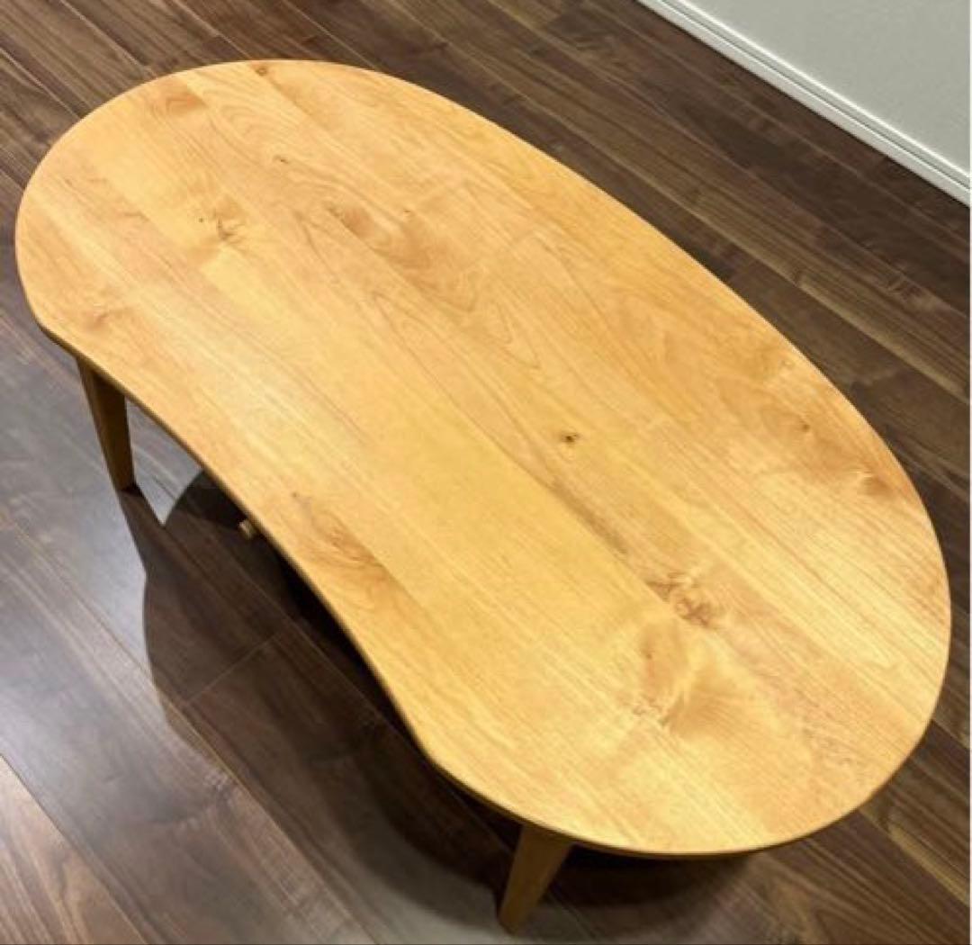 天然木アルダー材をつかった引出し付きコンパクトリビングローテーブル