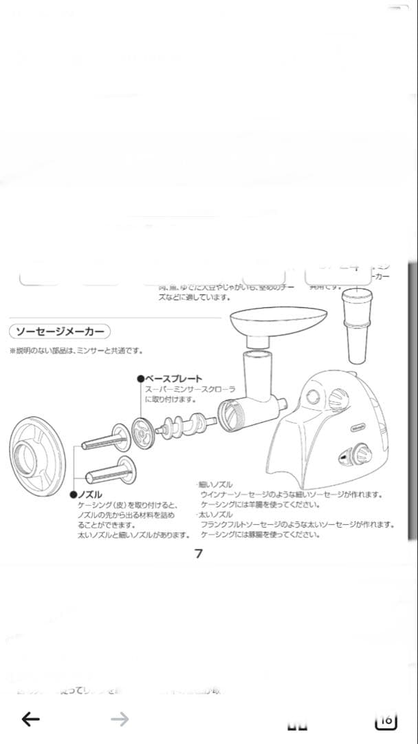 デロンギ　パスタメーカー＆スーパーミンサー　KMG1200J 中古　説明書なし