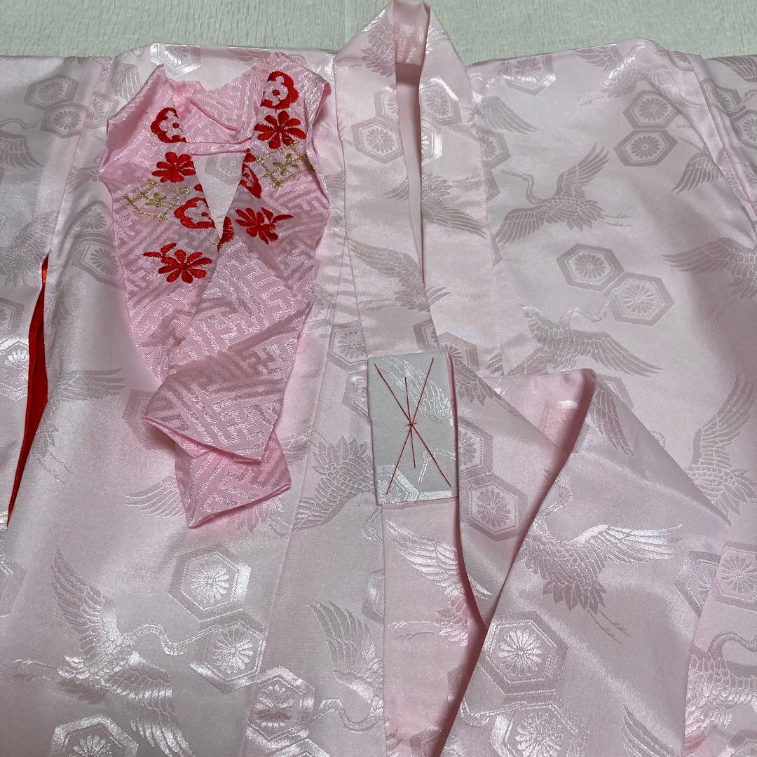 七五三 ３歳 女の子 正絹 着物長襦袢セット 絞り 赤白 金刺繍 熨斗目