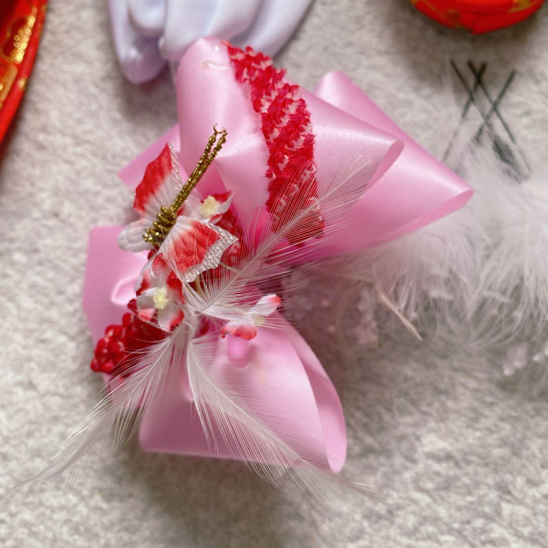 七五三 3歳 正絹 着物 被布 バッグ 草履 髪飾り セット