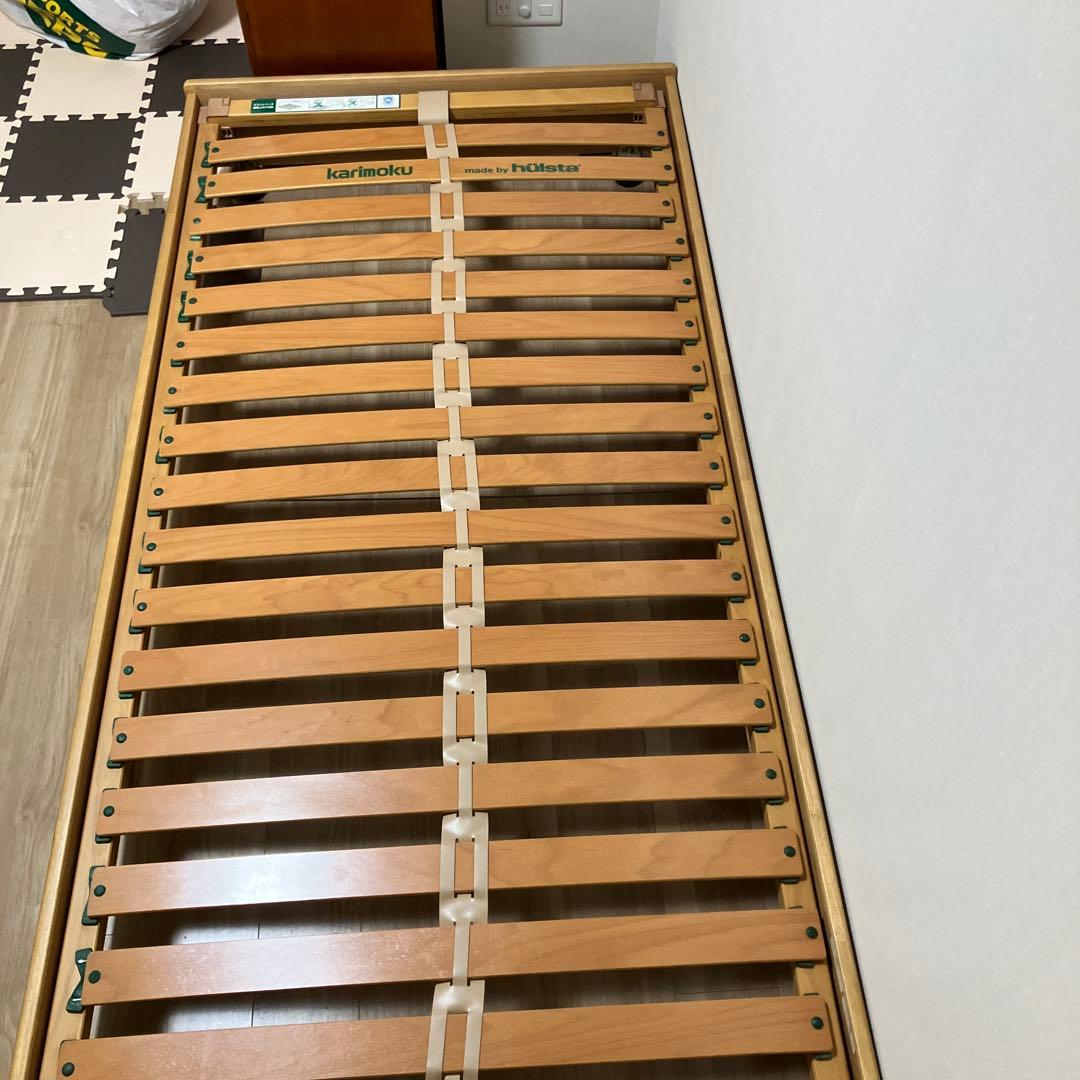 カリモク　シングルベッド　フレーム　マットレス付き