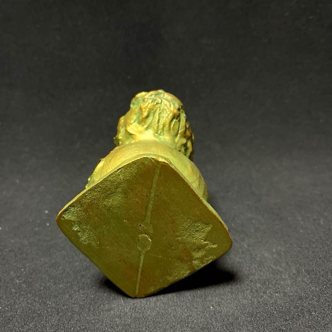 【貴重作品】　月形那比古　金彩玉乗獅子　置物　ブロンズ製