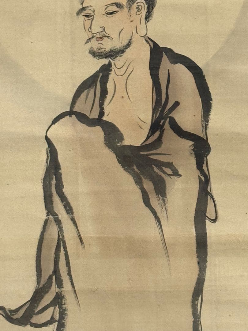 蕉雲筆 達磨圖 絹本肉筆 掛軸 送料込み251030 - メルカリ