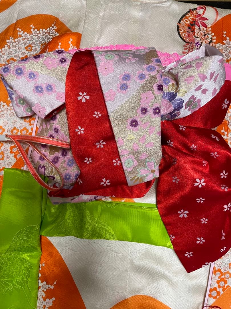 再値下　新品　七五三　6歳7歳 8歳　140㎝　草履21㎝　正絹着物　四つ身着物