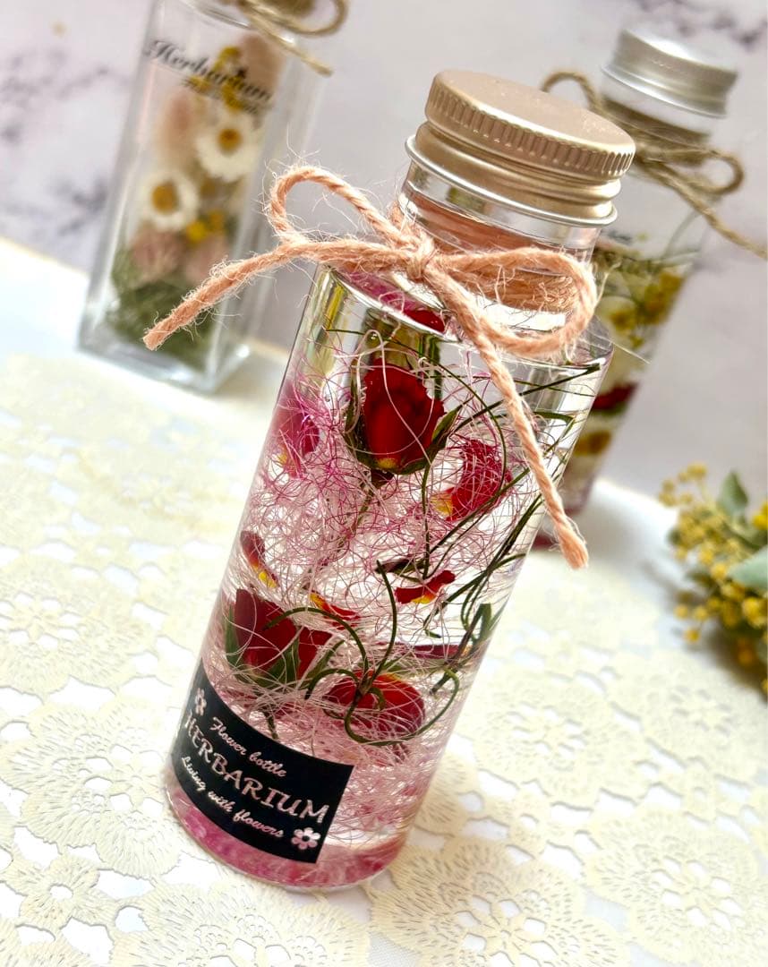 ハーバリウム 春のお花ボトル 2本セット