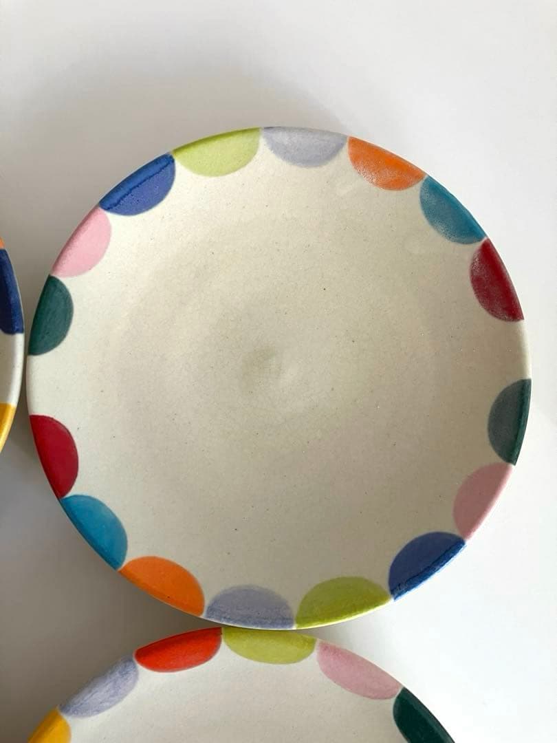 【未使用品】陶芸作家さんのカラフルプレート4枚セット