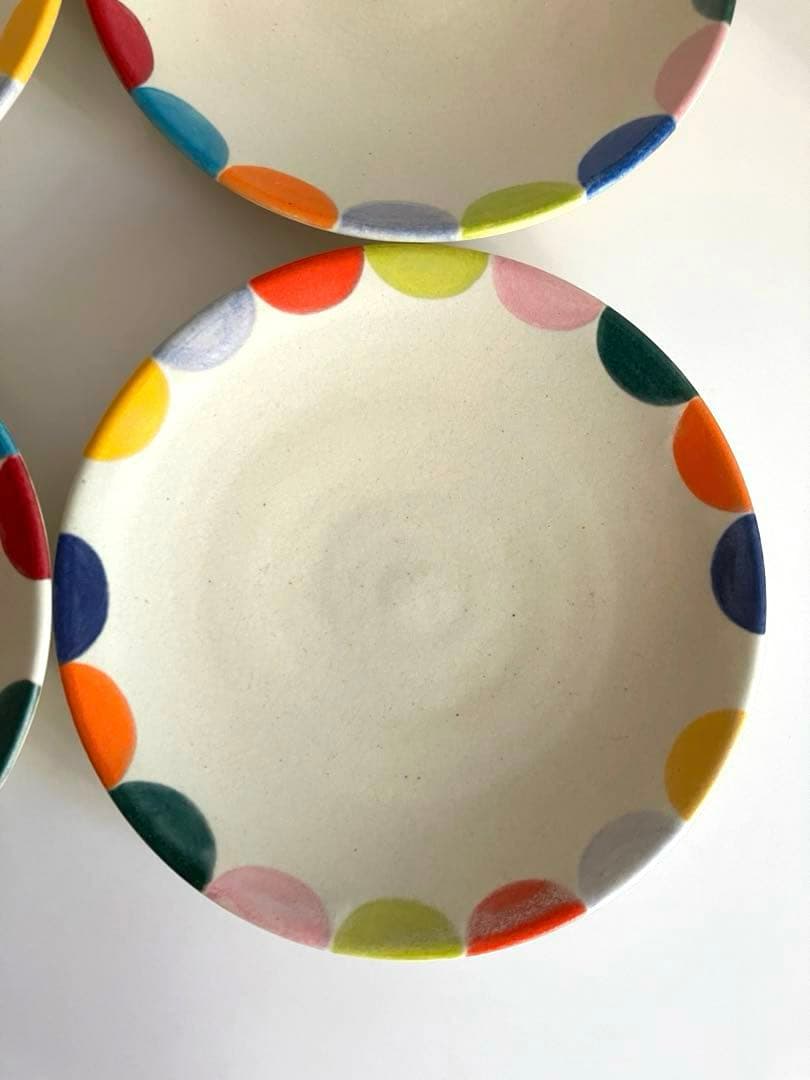 【未使用品】陶芸作家さんのカラフルプレート4枚セット