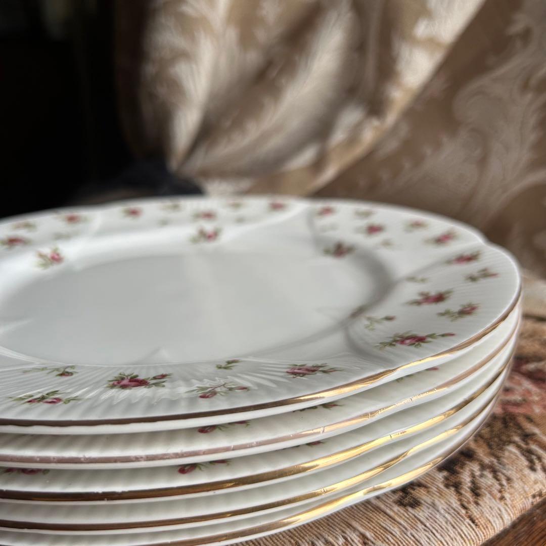 英国製  Rosalie 可憐な花びら ディナー皿5枚