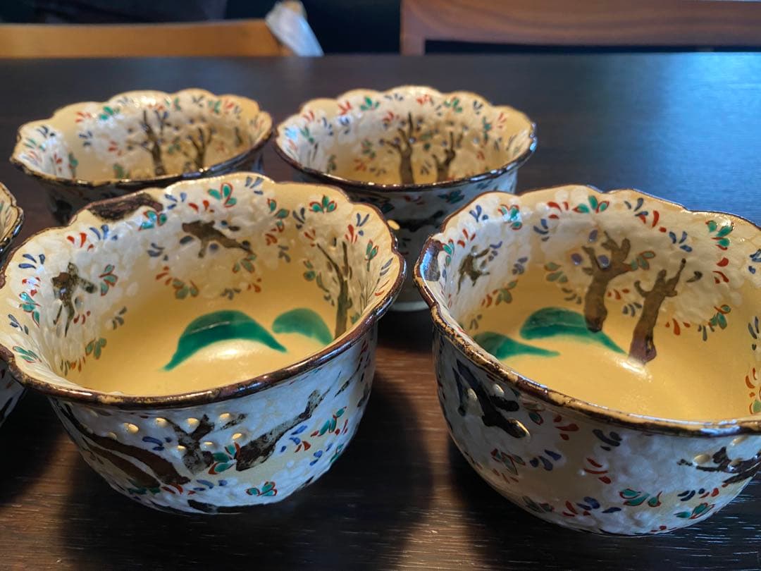 京焼　乾山写吉野桜向付9客 (お造り・先付け)の器