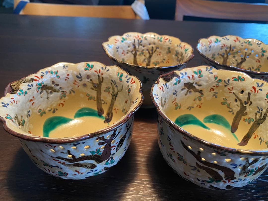 京焼　乾山写吉野桜向付9客 (お造り・先付け)の器